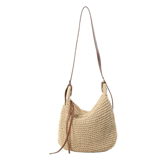 Bolso de hombro para mujer jinwen cruzado de playa elegante Beige