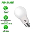 thumbnail image 3 of ENERGETIC A19 LED Light Bulb,40W Equivalent 5W, Non-Dimmable,450lm,5000K,E26 Medium Base,UL Listed,4-Pack, 3 of 5