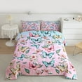thumbnail image 2 of Castle Fairy 3-Piece Full Size Comforter Set - Butterflies Gradient Floral Print, 2 of 8