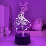 TYOMOYT String Lights Led Genshin Impact Kamisato Ayaka Anime 3D Illusion Night Lamp Home Room Decor Acrylic LED Light Xmas Gift Lamps(16 Colors with Remote), Multicolor