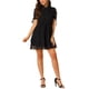 thumbnail image 2 of Vestido A-Line con Cuello Peter Pan y Puños con Volantes para Mujeres INSPIRE CHIC M Negro, 2 of 8