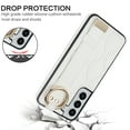 thumbnail image 3 of Allytechgroup Galaxy S22 Case with Keychain, Luxury Girly PU Leather Back Cover Bracket Stand Shockproof Bumper Drop Proof Phone Case Cover for Samsung Galaxy S22, White, 3 of 8