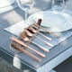 thumbnail image 4 of Juego de cubiertos al aire libre de color rosa dorado, NUEVA ACTUALIZACIÓN DE UTENSILIOS DE VIAJE, cuchillo, tenedor, cuchara, palillos, pajita, 4 of 4