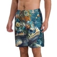 thumbnail image 2 of Rocae Colorful Plant Turtle for Men's Beach Shorts Casual Elastic Waist Drawstring Summer Beach Shorts,S-3XL-Small, 2 of 6