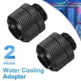 thumbnail image 3 of Uxcell 2pcs Water Cooling Adapter G1/4" 10mm OD Hard Tubing Compression Fitting, Black, 3 of 5