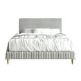 thumbnail image 2 of Castle Place Elegant Plush Corduroy Velvet Twin Upholstered Bed, Light Grey, 2 of 8