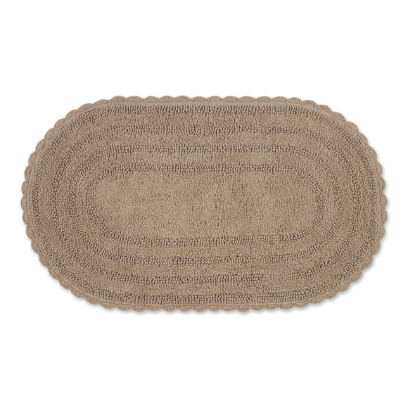 Alfombra de baño DII Crochet Collection reversible, grande, ovalada, 21 x 34 cm