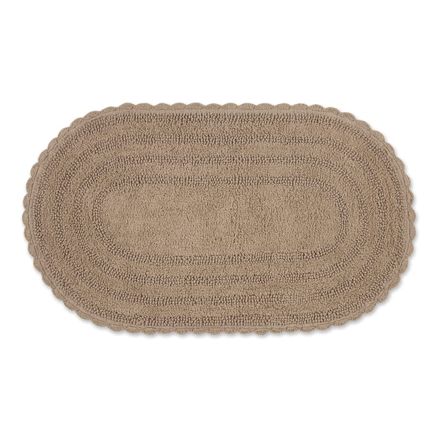 Alfombra de baño DII Crochet Collection reversible, grande, ovalada, 21 x 34 cm
