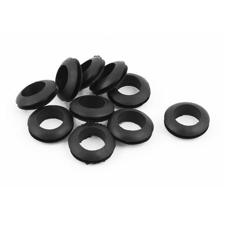 

12mm Inner Dia Double Sides Rubber Cable Wiring Grommets Gasket Ring 10Pcs