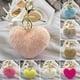 thumbnail image 2 of Llavero con forma de corazón esponjoso, llavero de piel de conejo artificial, colgante para bolso, decoración para llave de coche, etiqueta de equipaje, accesorio, 2 of 8