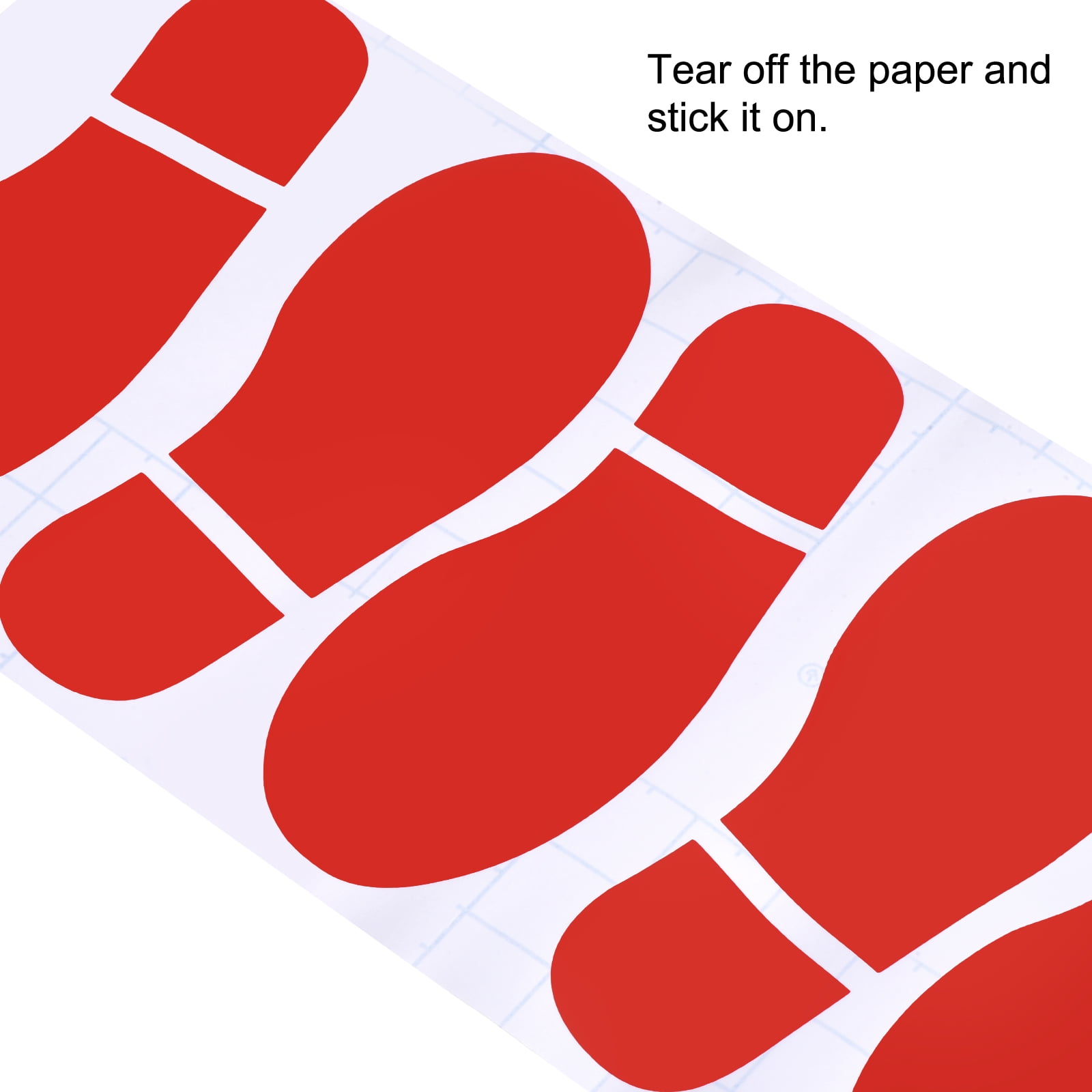 Unique Bargains Footprint Sticker Floor Decal Sign for Class Red 10x3.7"