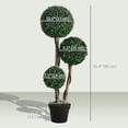 thumbnail image 3 of HOMCOM 35 Inch Artificial Boxwood Triple Ball Topiary Tree, Dark Green, 3 of 10