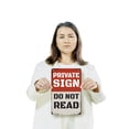 thumbnail image 3 of Private Sign Do Not Read (2 Pack) 7 Inch x 10 Inch Metal Sign Novelty Aluminum Durable Weatherproof UV Protected Perfect for Homes Offices Fun Gag Gift for Friends Crafted in the USA, 3 of 5
