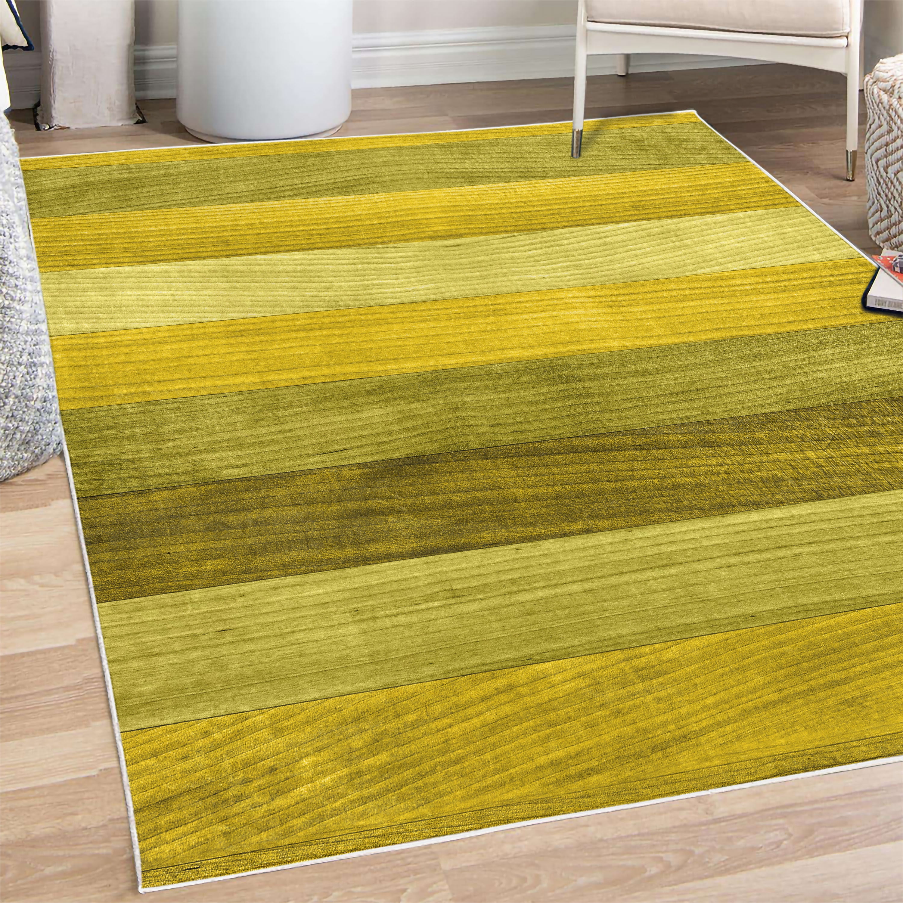 Rustic Decorative Rug, Painted Wood Board Horizontal Lines Birthdays ...