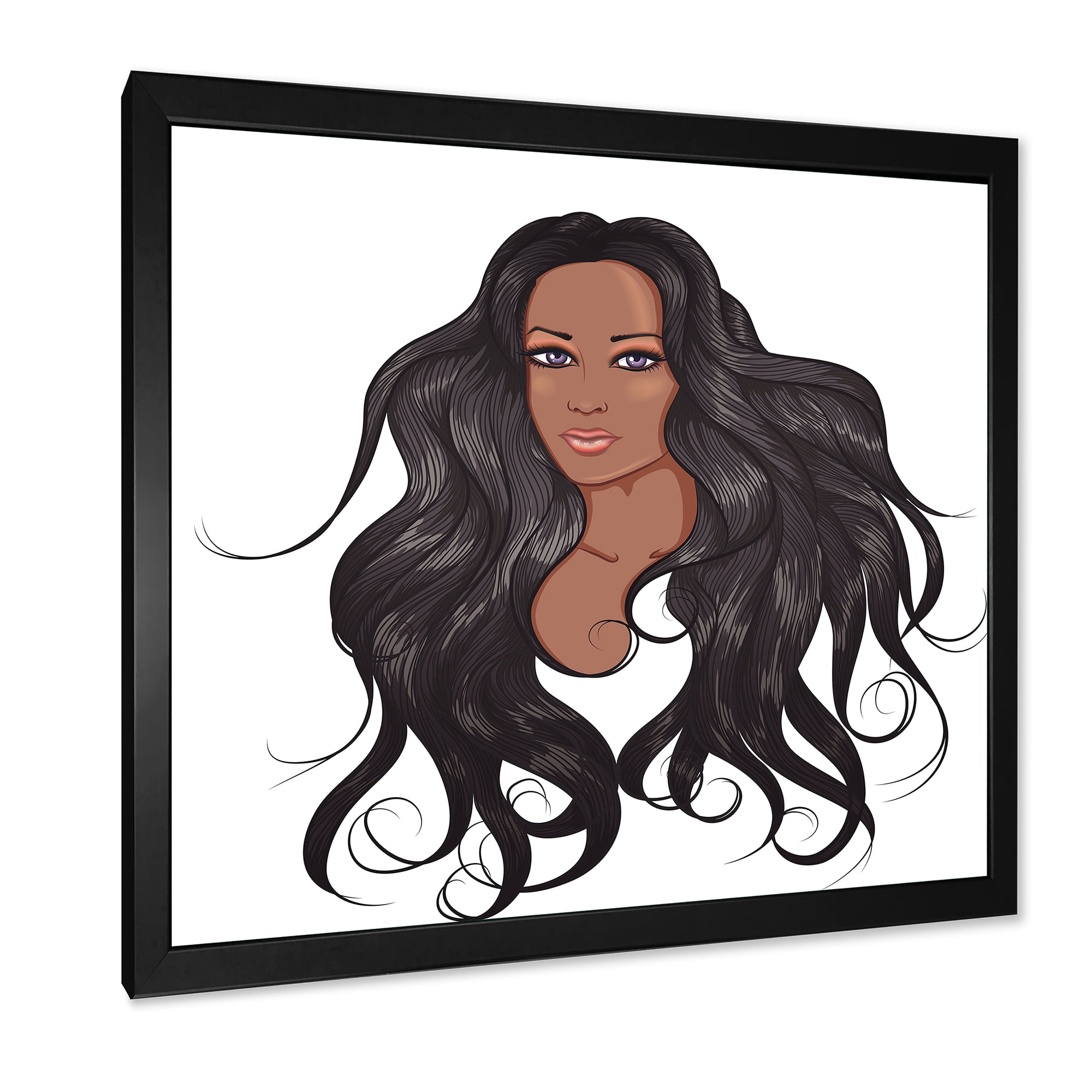 Designart 'Portrait Of Afro American Woman XV' Modern Framed Art Print