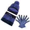 thumbnail image 2 of ZOELNIC Hat Scarf Set, 4 in 1 Winter Scarf Mask Gloves Set, Hat with Scarf Attached, Girls Warm Hat Earmuffs Cap with Pom for Indoor and Outdoor Sports, 2 of 4