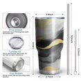thumbnail image 6 of 30oz Black and Gold Marble Tumblers Stainless Steel Tumbler with Lid and Straw,Vacuum Insulated Double Wall Travel Tumbler Cups Mug with Cleaning Brush for Coffee,Tea, 6 of 7
