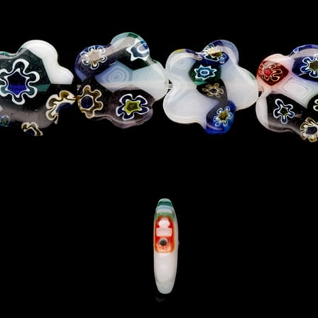 Mix Style Star - Glass Bead, Hand Craft Irregular Mix Color Chevron Style Beads, 14mm Star Plate Sold per pkg of 27pcs/ 35cm String