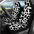 thumbnail image 2 of HUIACONG Stylish Cow Print Seat Covers for Cars for Women Full Set with Steering Wheel Cover Seat Belt Pads Center Console Cover Coasters Headrest Cover Keychain,14 Pcs,Washable & Universal Fit, 2 of 8