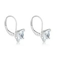 thumbnail image 2 of AVORA 10K White Gold Princess-cut 6mm Simulated Diamond CZ Lever-back  Drop  Earrings, 2 of 5