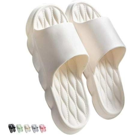 Shower Slippers for Women Men Indoor Cloud Slides Sandals Bathroom Shower Slippers Comfort Lightweight Soft Open Toe Slippers Summer Outdoor Shoes Beach Sandals Shoes Non Slip Cool Slippers