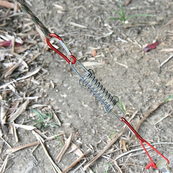 Raindrops 1 Set Steel Tent Rope Tensioner Camping Pegs Windproof Spring Tent Buckle