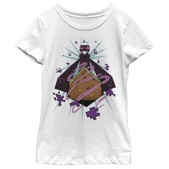 Girl's Minecraft Enderman Graphic Tee White X Small