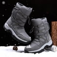 thumbnail image 2 of Botas de nieve de invierno botines de tobillo de caña alta para hombre acogedor para senderismo escalada camping, 2 of 8