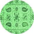 thumbnail image 1 of Ahgly Company Indoor Round Abstract Emerald Green Modern Area Rugs, 5' Round, 1 of 4