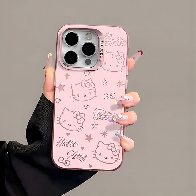 Sanrio Hello Kitty Cool Full Screen KT Phone Case for Huawei P30 P40 Mate 30 40 Pro Lens Creative Border Matte Shockproof Cover FJH FJH FJH