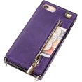 thumbnail image 6 of Crossbody Phone Case for iPhone SE 2022/2020 Case with Card Holder for Women,iPhone 7/8 Case Wallet with Strap Lanyard for Men,PU Leather Magnetic Clasp with Kickstand 4.7", Purple, 6 of 18