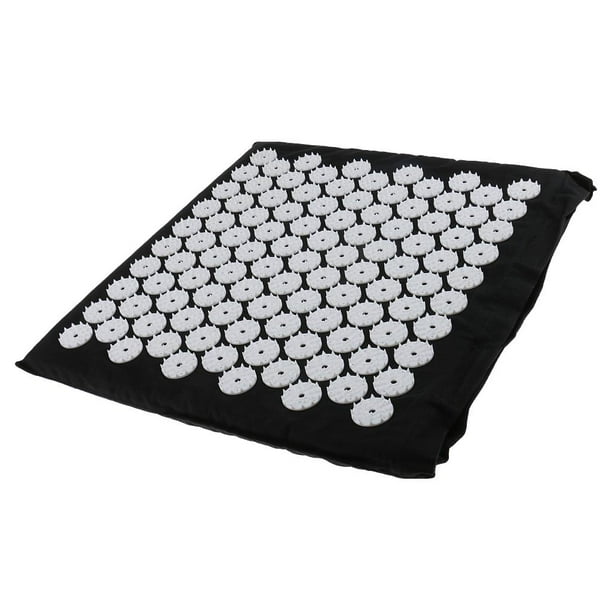 Esterilla de masaje de acupresión para yoga, cojín de asiento para acupuntura, alivio del dolor muscular Negro