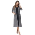 thumbnail image 2 of Robes for Women, LOFIR Womens Robes Zip Up Front Full Length Lightweight Summer House Coat for Womens Ladies with Zipper 3/4 Sleeve Pocket, 2 of 8