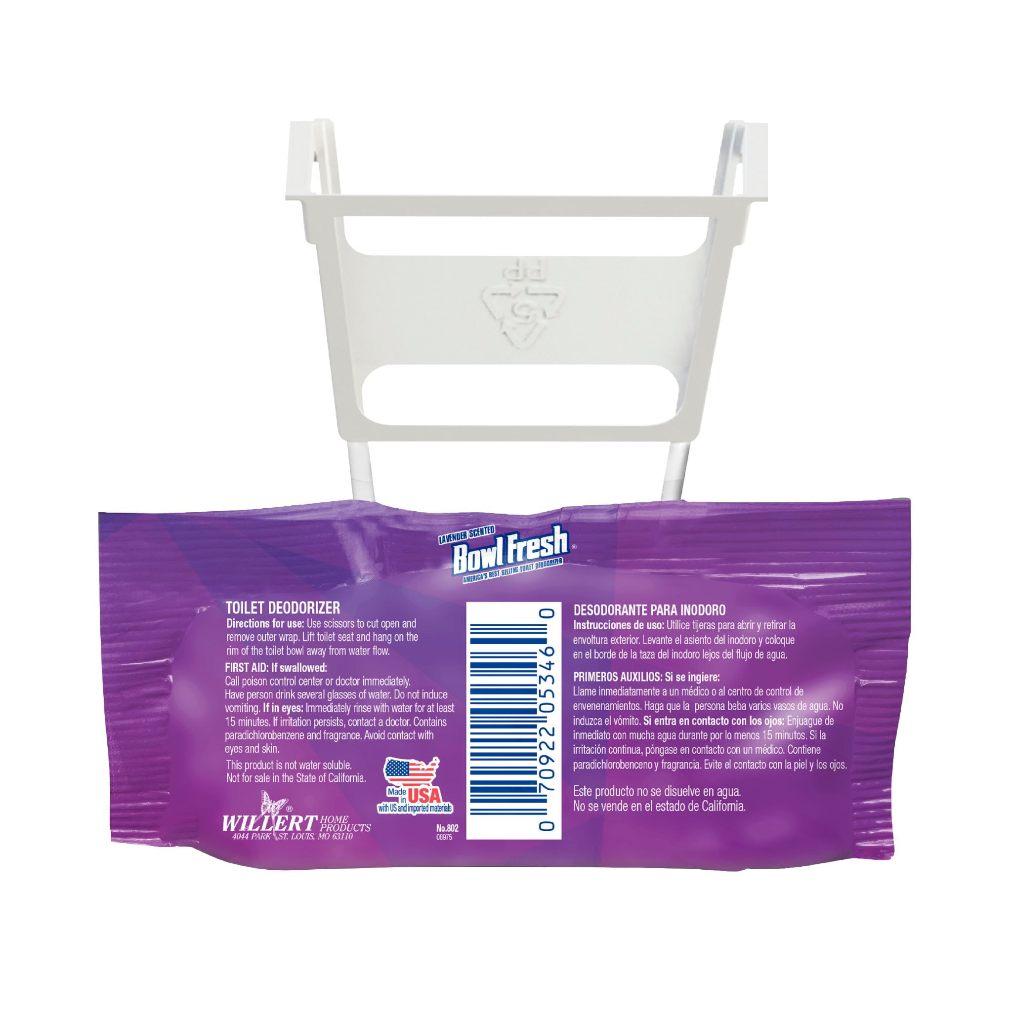 (2 pack) Bowl Fresh Toilet Bowl Deodorizer Hanger, Lavender Scented
