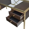 thumbnail image 5 of ACME Yumia Glass Top Writing Desk in Gold and Clear Glass, 5 of 8