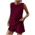 thumbnail image 3 of MKLEKYY conjunto de Camiseta y Pantalones Cortos con Bolsillos y Cuello Redondo para Mujer, 3 of 4