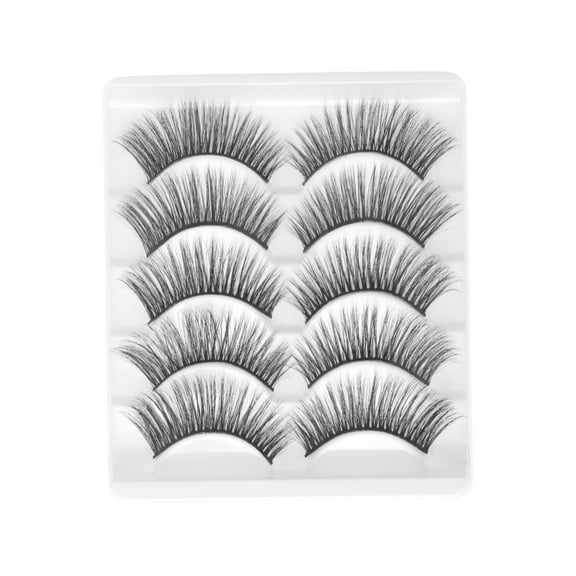 Unique Bargains 5 Pair Soft 3D False Eyelashes for Makeup Black 3D-01