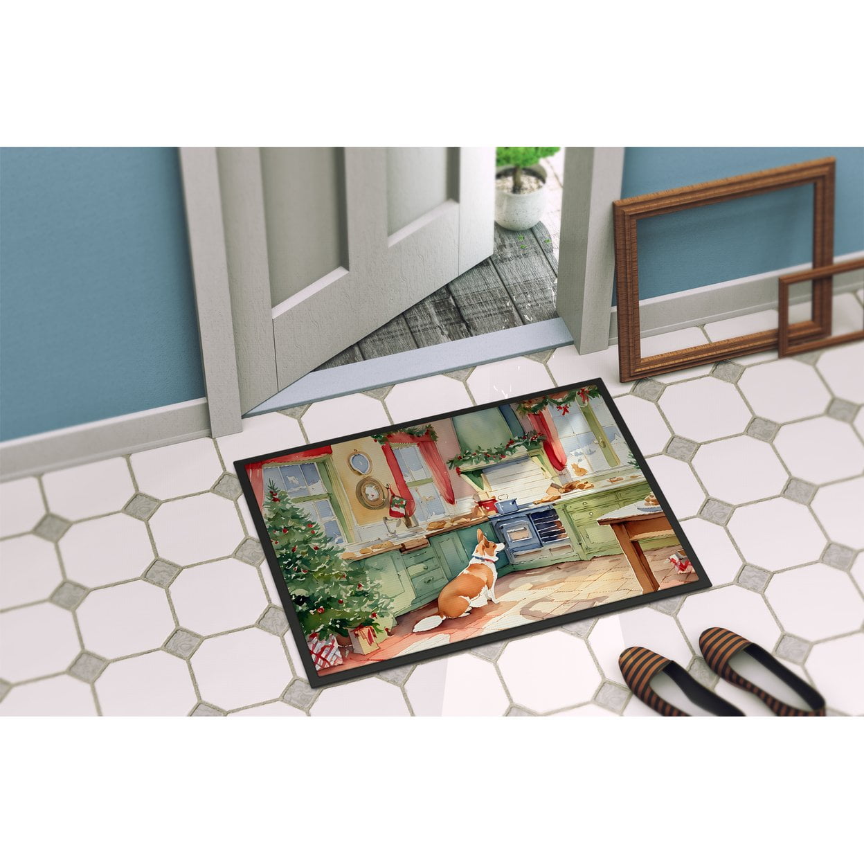 Carolines Treasures DAC3771MAT 18 x 27 in. Unisex Corgi Christmas Cookies Doormat
