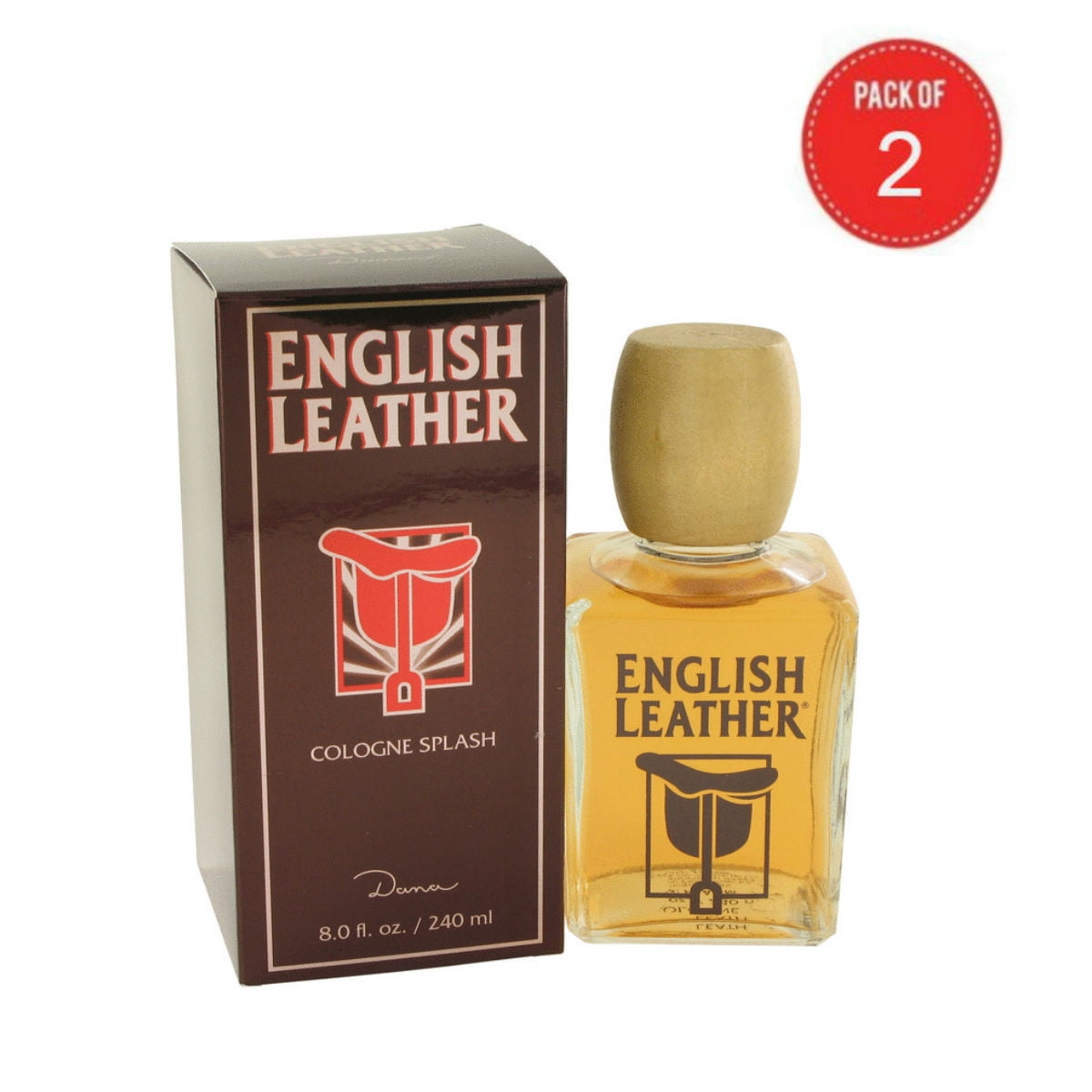 English Leather Cologne by Dana, 8 oz Cologne (Pack of 2)