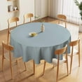 thumbnail image 5 of Round Table Cloth, Light Blue Solid Color Tablecloth Washable Dinng Table Covers Decorative for Kitchen & Table Linens 70" x 70", 5 of 8
