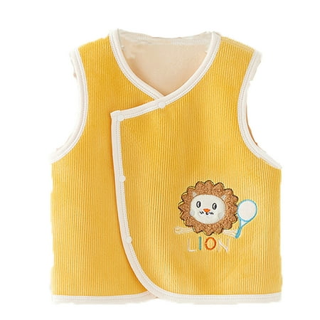 

nsendm Girl Long Toddler Baby Boys Girls Winter Sleeveless Cartoon Coat Outwear Warm Fall Jackets for Little Girls Yellow 18-24 Months