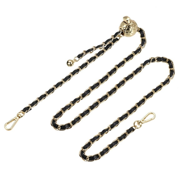 Uxcell Purse Chain Strap, 47 Inch Iron Chain Strap Adjustable Chains Replacement for Wallets Clutch Bags Black/Gold Tone