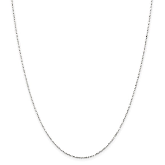 White Sterling Silver chain Ball (Beaded) 16 in 1.05 mm