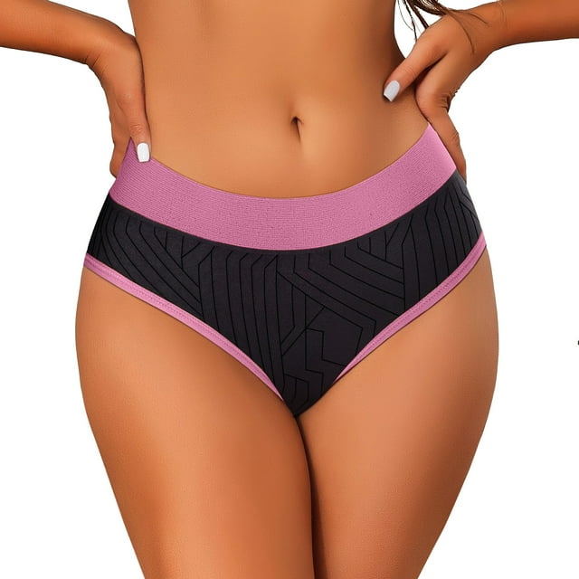 AWZXDE Seamless Panties Low Rise Bikini Underwear Comfort Stretch For Everyday With Lace Trim Red