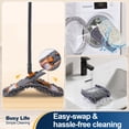 thumbnail image 3 of Yocada Mops for Floor Cleaning with 2 Different Washable Mop Pads and Extendable 55” Long Handle, Multifunction Dust Mop,Orange, 3 of 6