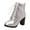 Silver, variant on Women's Ankle Boots Lace up Round Toe Platform Chunky High Heel Fall Winter Combat Boots
