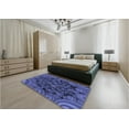 thumbnail image 4 of Ahgly Company Indoor Round Patterned Blue Whale Blue Area Rugs, 3' Round, 4 of 6