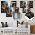 thumbnail image 4 of Designart "Cityscape composition VI" Abstract Collages Metal Wall Art, 4 of 5
