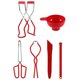 thumbnail image 1 of Jar Clip Lifter Set Anti-escaldado Can Clamp Gripper Portátil Comida Botella de leche Sirviendo Tangas, Rojo Advancent LF000155-01B, 1 of 7