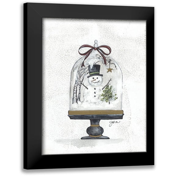 Norkus, Julie 12x14 Black Modern Framed Museum Art Print Titled - Snowman Cloche